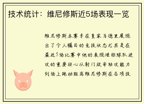 技术统计：维尼修斯近5场表现一览